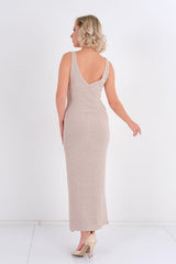 DD6110 Nude Knitted Maxi