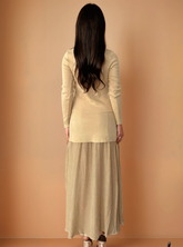 GG2011 Beige Maxi Skirt