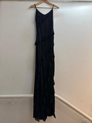 GG1002 Black Layered Fringe Maxi