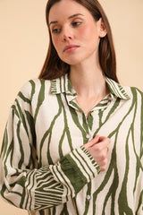 GG1089 Green Stripe Top