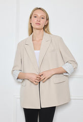 GG1018 Beige Oversized Blazer