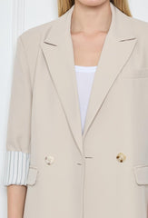 GG1018 Beige Oversized Blazer