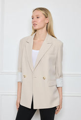GG1018 Beige Oversized Blazer