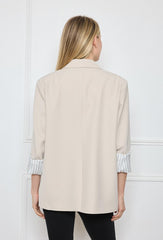 GG1018 Beige Oversized Blazer