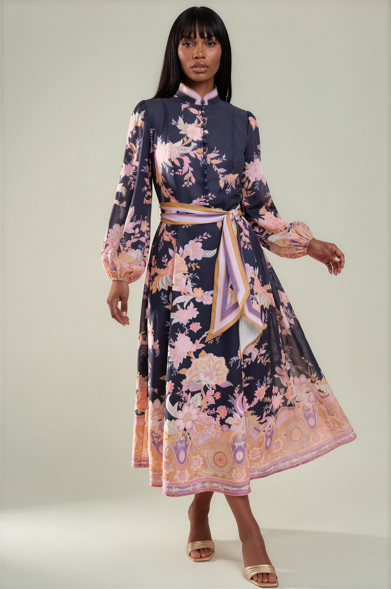 H3166 Paisley Affair Midi Dress