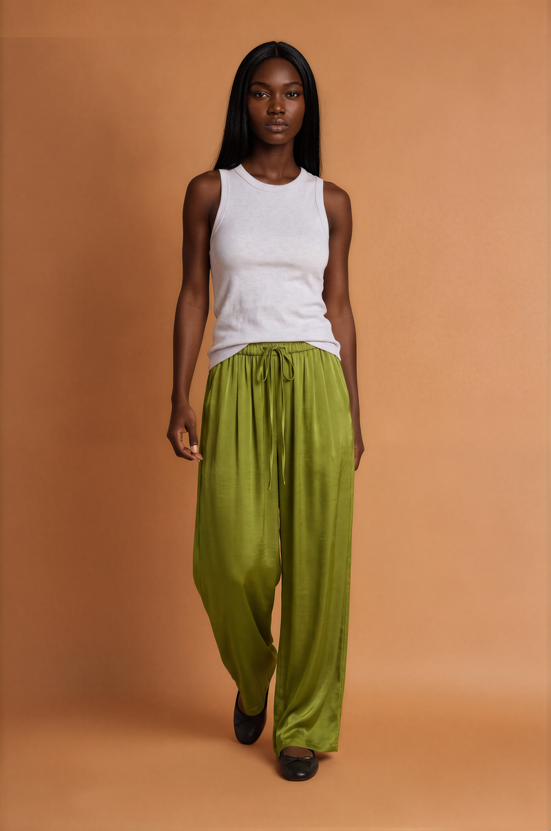 H2021 Green Lime Suede Pants