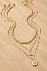 GG4140 3 Row Mixed Chain Necklace