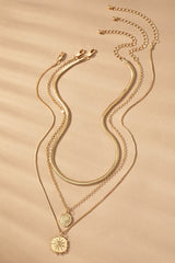GG4140 3 Row Mixed Chain Necklace