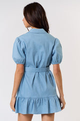 DD4076 Blue Denim Mini Dress