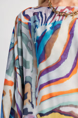 DD7065 Tuscan Boat Neck Printed Maxi Dress