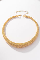 GG4138 Tapered Diamond Cut Wire Coil Choker Necklace