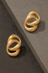 GG4152 Double Chunky Chain Link Drop Earrings