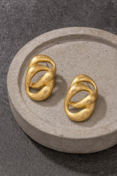 GG4152 Double Chunky Chain Link Drop Earrings