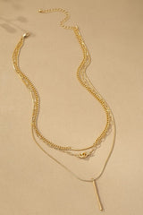 GG4139 3 Row Mixed Chain With Bar, Knot And Stick