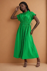 GG4003 Cotton Poplin Shirt Midi Dress With Pockets