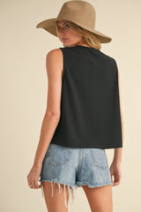 DD7007 Black Tie Top