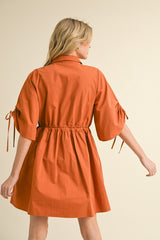 DD7003 Ginger Chino-style Breast Flap Pockets Dress