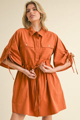 DD7003 Ginger Chino-style Breast Flap Pockets Dress