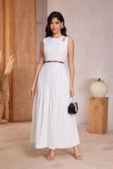 DD7019 White Midi Dress