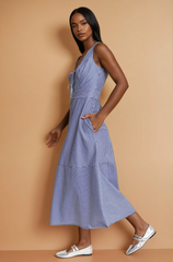 GG4017 V Neck Sleeveless Midi Dress