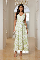 DD7021 Green & White Floral Dress