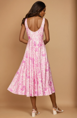 GG4028 Sleeveless Tropical Print Midi Dress