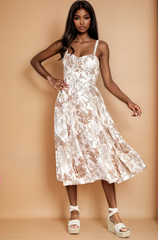 GG4031 Botanical Bustier Midi Dress