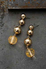 GG4145 Gold Ball Drop Earrings