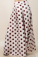 GG4038 Choco Polka Dot Wide Leg Palazzo Pants