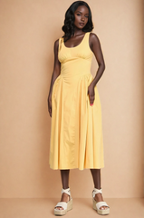 GG4028 Crinoline-lined Butter Midi Dress