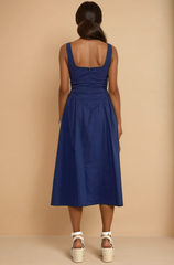 GG4029 Crinoline-lined Navy Midi Dress