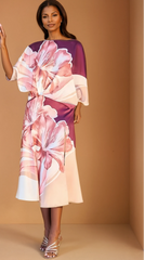 GG4130 Wine Floral Print Top