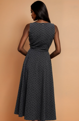 GG4118 Grey Polk-a-Dot Midi A-Line