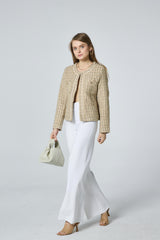 GG1034 Beige Tweed Jacket