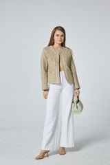 GG1034 Beige Tweed Jacket