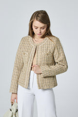 GG1034 Beige Tweed Jacket