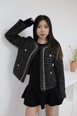 GG1035 Black Tweed Jacket