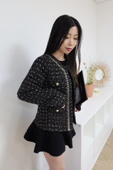 GG1035 Black Tweed Jacket