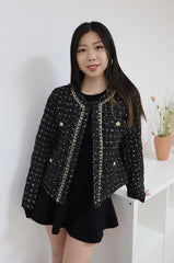 GG1035 Black Tweed Jacket