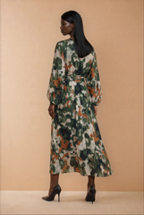 GG2079 Green Print Dress