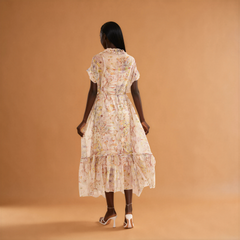H2014 Floral Chiffon Flowy Dress