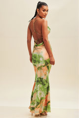 DD7062 Hannah Sunset Olive Maxi Dress