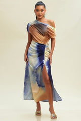 DD7009 Tie Dye Off Shoulder Dress