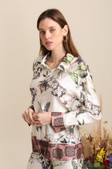 GG1093 Floral Print Blouse