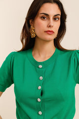 GG1042 Green Short Sleeve Cardigan