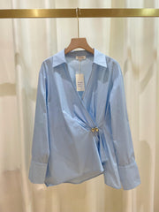 GG1043 Blue Tie Detail Shirt