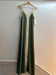 GG1004 Khaki Beige Stripe Maxi Dress