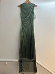 GG1006 Khaki Mesh High Neckline Maxi