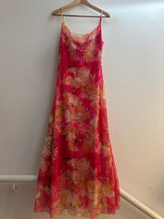 GG1010 Floral Mesh Maxi Dress
