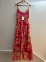 GG1010 Floral Mesh Maxi Dress